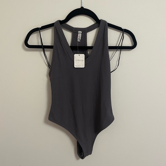 NWT Free People Speed Dial Ribbed Bodysuit in Grey, XS - Picture 11 of 16